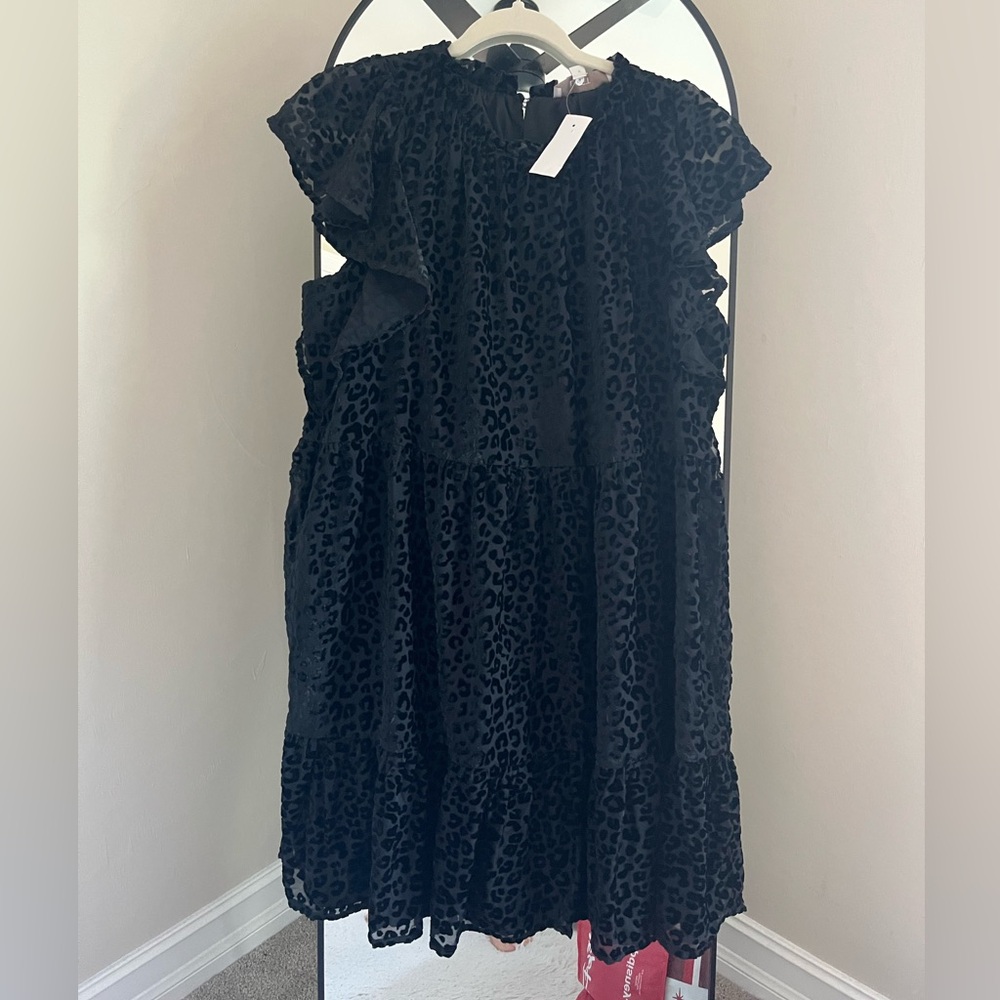 NWT LOFT Black Leopard Print Women’s Dress